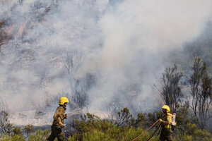 Incendio en El Bolsón: las temperaturas récord complican la tarea de los bomberos  (Fuente: NA)