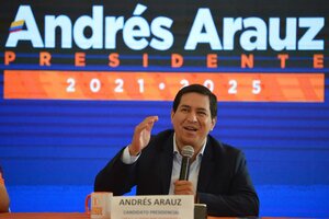 Andrés Arauz agradeció el voto de los ecuatorianos contra "el neoliberalismo y la bancocracia" (Fuente: AFP)