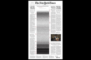 El New York Times le dedicó una impactante tapa a los muertos por coronavirus
