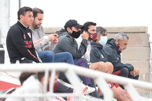 Del festejo al trabajo: Gallardo fue a ver a la Reserva de River (Fuente: Prensa River)