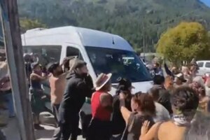 Cómo fueron los incidentes durante la visita de Alberto Fernández a Lago Puelo (Fuente: Captura de pantalla)