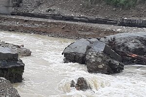 Isla de Cañas: se rompió un muro de contención en el río Piedras