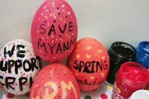 Myanmar: huevos de Pascua con mensajes  contra el gobierno militar