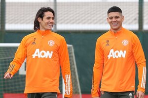 Cavani y Rojo forjaron una gran relación en cuando compartieron plantel en el Manchester United. (Fuente: AFP)