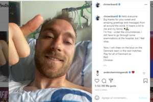 El mensaje de Christian Eriksen desde el hospital