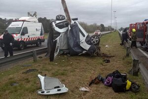 Choque fatal en la autopista Ezeiza-Cañuelas: cuatro muertos y un herido grave (Fuente: Gentileza Cañuelas al Día)