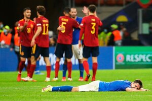 España terminó con el invicto de Italia y es finalista de la Nations League (Fuente: EFE)