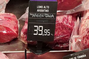 Precio del kilo de lomo en un supermercado de Madrid.