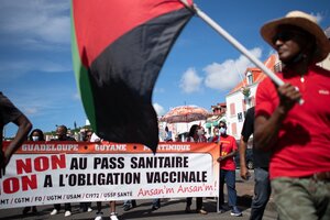 Las marchas antivacunas en Guadalupe derivaron en una situación "explosiva" (Fuente: AFP)