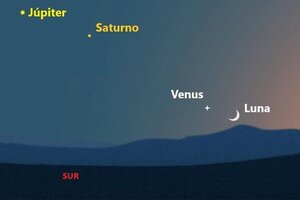 La Luna se alineará con Júpiter, Venus y Saturno