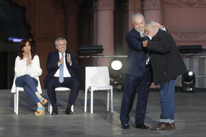 Alberto Fernández, Cristina Kirchner y un acto con dos mensajes: la unidad y el rechazo al ajuste (Fuente: Leandro Teysseire)