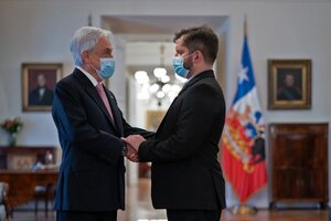 Piñera y Boric se reunieron en el Palacio de la Moneda el 20 de diciembre para iniciar la transición. (Fuente: AFP)