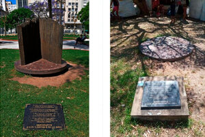 Fue destruido el monumento a las víctimas de la Amia de Plaza Lavalle