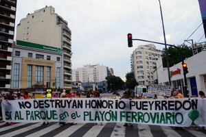 Caballito: protesta por las obras del "parque lineal" en Honorio Pueyrredon (Fuente: Guido Piotrkowski)