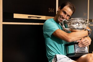 Nadal se mostró muy emocionado por su segundo título en el Abierto de Australia (Fuente: AFP)