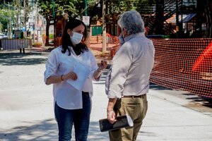 La intendenta Soledad Martínez supervisó obras de asfaltado en Olivos