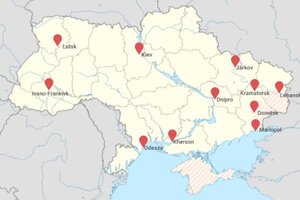 El mapa de la guerra: cuáles son las 11 ciudades de Ucrania que atacó Rusia