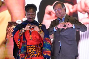 La activista afrodescendiente Francia Márquez será la compañera de fórmula de Gustavo Petro (Fuente: AFP)