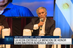 Diputados: se entregó la Mención de Honor "Dr. Juan Bautista Alberdi" a "Jairo"