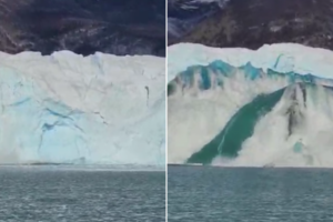 Video | Imponente desprendimiento del Glaciar Perito Moreno: un iceberg emergió de las profundidades 