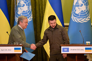 El jefe de la ONU se reunió con Zelenski en Kiev (Fuente: AFP)