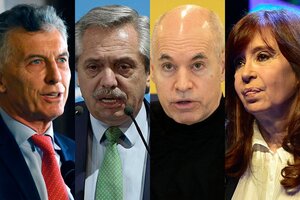 Mauricio Macri, Alberto Fernández, Horacio Rodríguez Larreta, Cristina Kirchner.