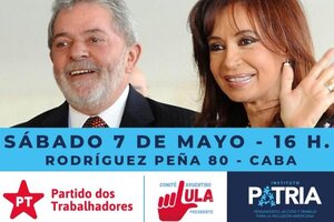 El Instituto Patria convocó a un acto de apoyo a la candidatura presidencial de Lula Da Silva 