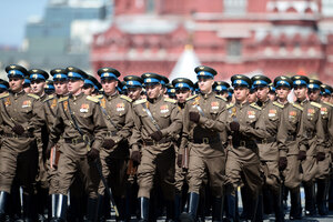 Una imagen del desfile de celebración de un 9 de mayo en Moscú.