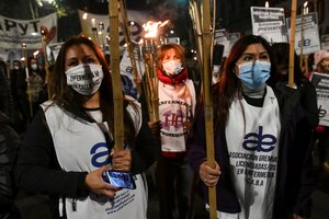 Paro y protesta de enfermeres porteñes (Fuente: NA)