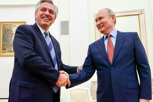 Alberto Fernández con Vladimir Putin.