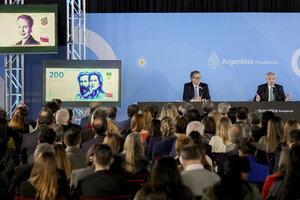 El Banco Central de República Argentina destacó que la nueva familia se compone de cuatro denominaciones que incluyen la representación de tres mujeres y tres varones. Foto: NA.