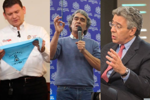 Fajardo, Rodríguez y Gómez, tres candidatos que buscan salir del fondo de las encuestas. Foto: Redes sociales de los candidatos.