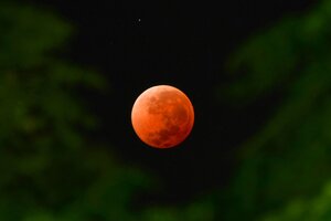 La "Luna Rioja" un fenómeno que se da en el eclipse total de Luna. (Foto:NA)