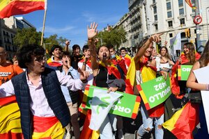 Manifestantes de Vox, el partido español de ultraderecha.  (Fuente: AFP)