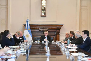 Una reunión de gabinete con la visita de Alberto Fernández (Fuente: Presidencia)