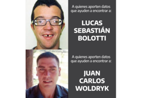 Lucas Sebastián Bolotti y Juan Carlos Woldryk son buscados por el Ministerio de Seguridad Imagen: Boletín Oficial.