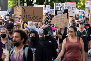 Una de las marchas contra el fallo de la Corte, en Portland.  (Fuente: AFP)