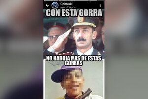 El gorro de la gorra: El jefe de la Unidad Regional XI de la Policía de Misiones publicó una foto de Videla para terminar con los niños que usan armas