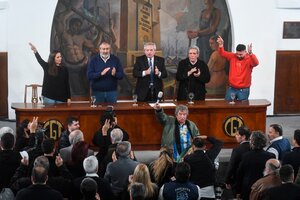 Alberto Fernández homenajeó a Perón en la CGT con mensajes para Cristina Kirchner (Fuente: Télam)