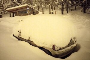 Temporal de nieve y viento en Chubut (Fuente: Télam)