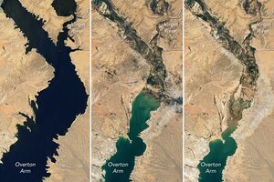 Imágenes satelitales de la NASA muestran cómo bajó drásticamente el nivel de agua del lago Mead, el mayor embalse de Estados Unidos