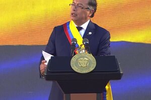 Gustavo Petro durante su primer discurso como presidente de Colombia / Transmisión oficial