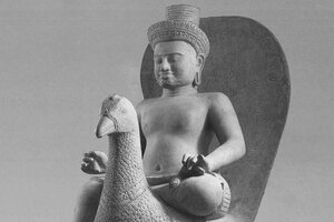 Entre las piezas hay una escultura de la diosa hindú "Skanda montada en un pavo" del siglo X. Foto:  AFP/Fiscalía distrito Sur de Nueva York .