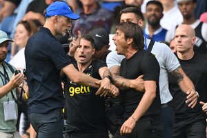 La imperdible pelea entre Tuchel y Conte en Chelsea-Tottenham (Fuente: AFP)