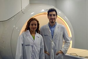 Los investigadores Lucía Alba Ferrara y Bautista Elizalde. Gentileza CONICET. 