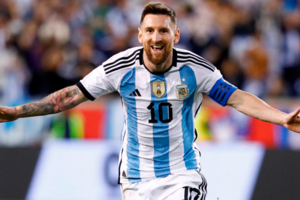 Lionel Messi metió un doblete ante Jamaica.  (Fuente: AFP)