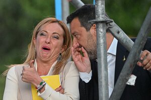 Elecciones en Italia: Meloni y Salvini se muestran juntos frente a los rumores de conflicto (Fuente: AFP)
