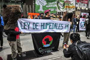 La Mesa de Enlace se manifestó en contra de la Ley de Humedales (Fuente: Adrián Pérez)