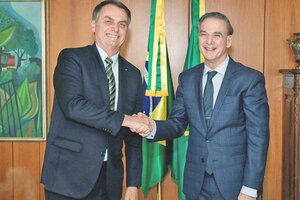 Pichetto y Bolsonaro juntos durante un encuentro en septiembre de 2019. 