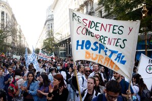 Residentes y concurrentes volvieron a marchar al Ministerio de Salud porteño (Fuente: Leandro Teysseire)